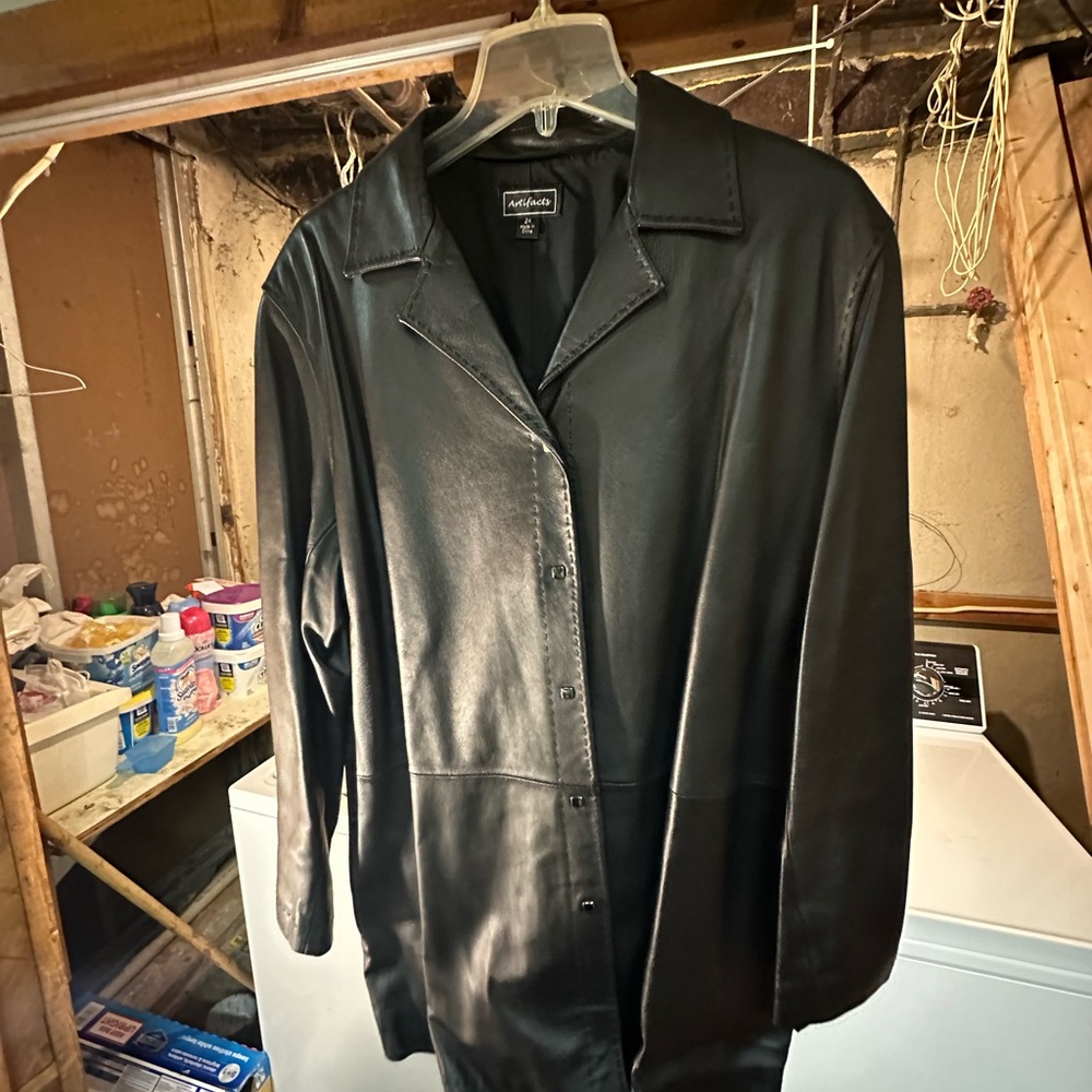 Sleek Black Leather Jacket for Women